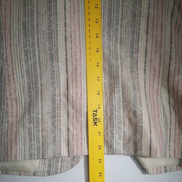 Jessica Sport Ladies Size 14 Grey Burgundy Off White Striped Lined Blazer - Picture 8 of 9